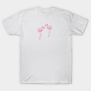 Made of flamingo with pink paw prints T-Shirt